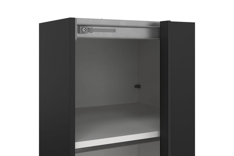 Takeru Garderobe med Speil 119x221 cm - Svart - Oppbevaring - Garderober & garderobesystem