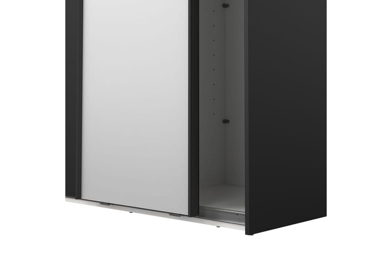Takeru Garderobe med Speil 119x221 cm - Svart - Oppbevaring - Garderober & garderobesystem