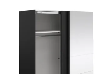 Takeru Garderobe med Speil 179x200 cm - Svart - Oppbevaring - Garderober & garderobesystem