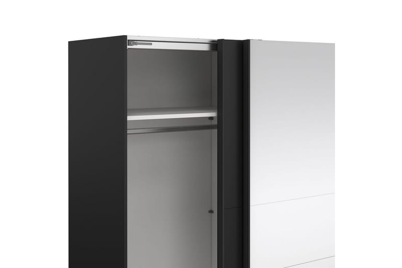 Takeru Garderobe med Speil 179x200 cm - Svart - Oppbevaring - Garderober & garderobesystem