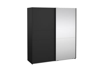 Takeru Garderobe med Speil 179x200 cm - Svart - Oppbevaring - Garderober & garderobesystem