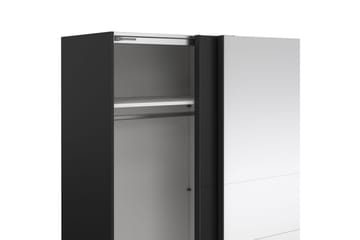 Takeru Garderobe med Speil 179x200 cm - Svart - Oppbevaring - Garderober & garderobesystem