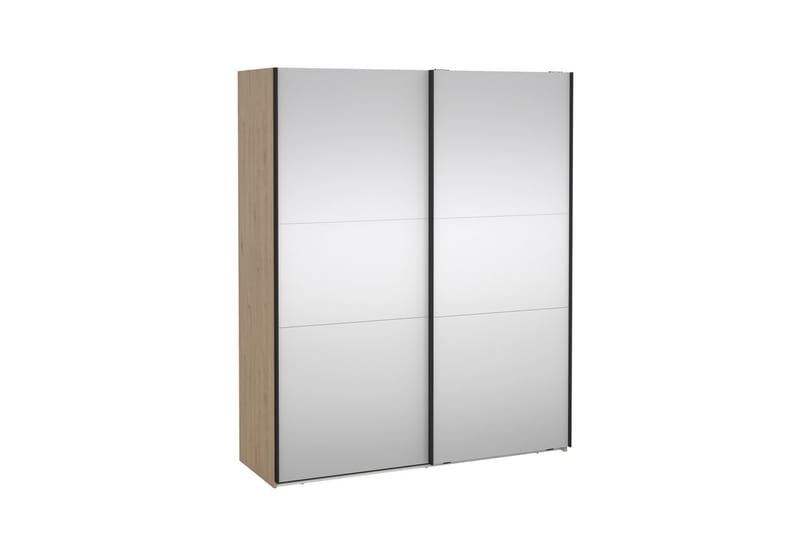Takeru Garderobe med Speil 179x220 cm - Natur - Oppbevaring - Garderober & garderobesystem