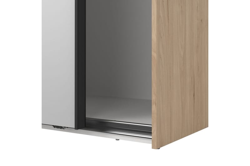 Takeru Garderobe med Speil 179x220 cm - Natur - Oppbevaring - Garderober & garderobesystem