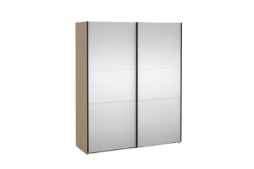 Takeru Garderobe med Speil 179x220 cm - Natur - Oppbevaring - Garderober & garderobesystem