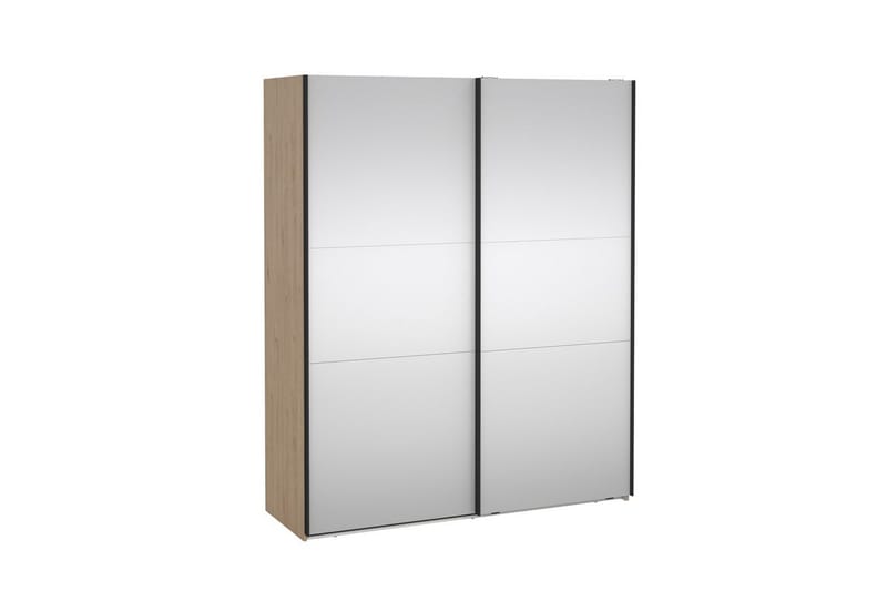 Takeru Garderobe med Speil 179x220 cm - Natur - Oppbevaring - Garderober & garderobesystem