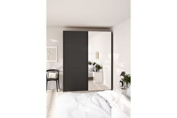 Takeru Garderobe med Speil 179x221 cm - Askgrå - Oppbevaring - Garderober & garderobesystem