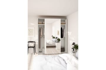Takeru Garderobe med Speil 179x221 cm - Hvit - Oppbevaring - Garderober & garderobesystem