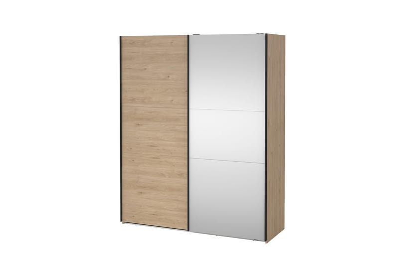 Takeru Garderobe med Speil 179x221 cm - Natur - Oppbevaring - Garderober & garderobesystem
