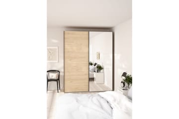 Takeru Garderobe med Speil 179x221 cm - Natur - Oppbevaring - Garderober & garderobesystem
