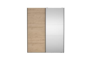 Takeru Garderobe med Speil 179x221 cm - Natur - Oppbevaring - Garderober & garderobesystem