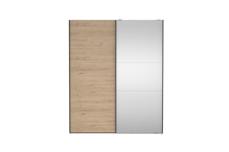 Takeru Garderobe med Speil 179x221 cm - Natur - Oppbevaring - Garderober & garderobesystem