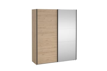 Takeru Garderobe med Speil 179x221 cm - Natur - Oppbevaring - Garderober & garderobesystem