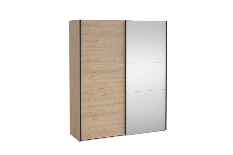Takeru Garderobe med Speil 179x221 cm - Natur - Oppbevaring - Garderober & garderobesystem