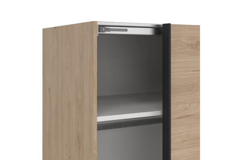 Takeru Garderobe med Speil 179x221 cm - Natur - Oppbevaring - Garderober & garderobesystem
