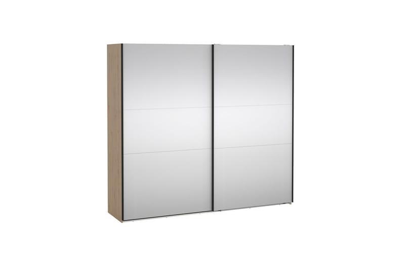 Takeru Garderobe med Speil 244x220 cm - Natur - Oppbevaring - Garderober & garderobesystem