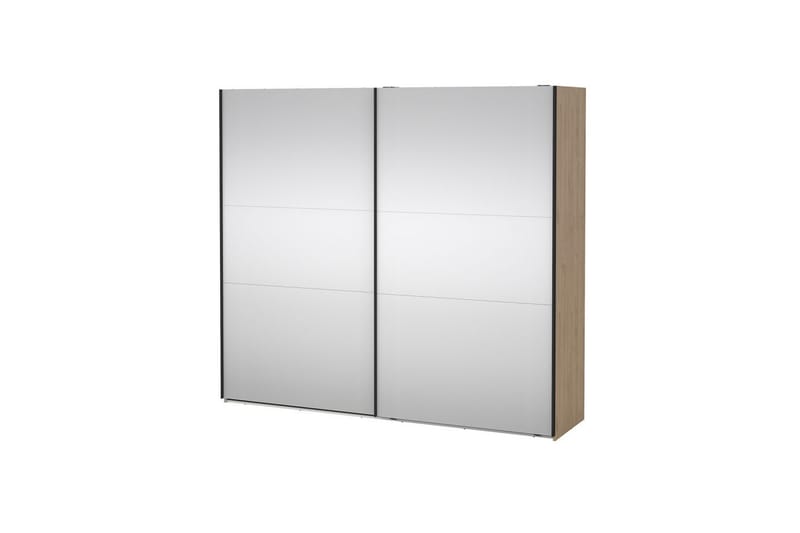 Takeru Garderobe med Speil 244x220 cm - Natur - Oppbevaring - Garderober & garderobesystem