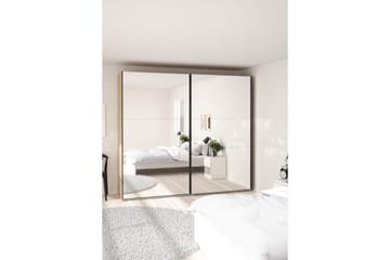 Takeru Garderobe med Speil 244x220 cm - Natur - Oppbevaring - Garderober & garderobesystem