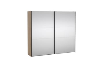 Takeru Garderobe med Speil 244x220 cm - Natur - Oppbevaring - Garderober & garderobesystem