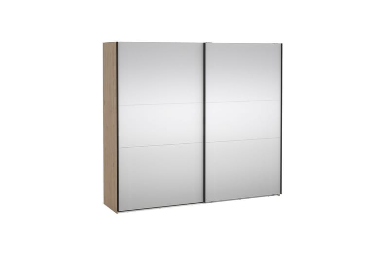 Takeru Garderobe med Speil 244x220 cm - Natur - Oppbevaring - Garderober & garderobesystem