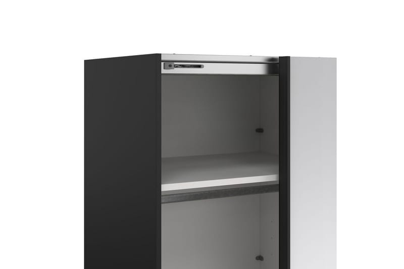 Takeru Garderobe med Speil 244x220 cm - Svart - Oppbevaring - Garderober & garderobesystem