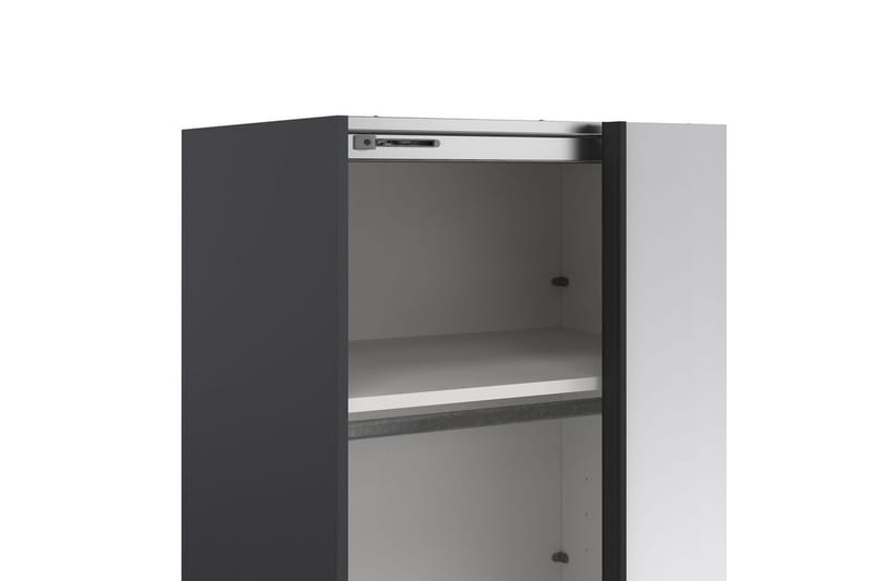 Takeru Garderobe med Speil 244x220 cm - Svart - Oppbevaring - Garderober & garderobesystem