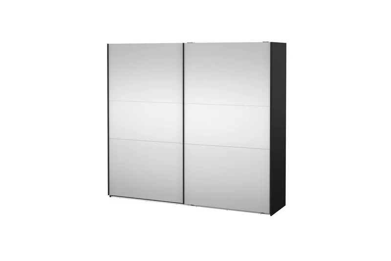 Takeru Garderobe med Speil 244x220 cm, Svart