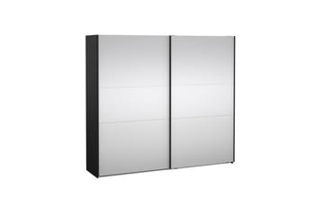 Takeru Garderobe med Speil 244x220 cm - Svart - Oppbevaring - Garderober & garderobesystem