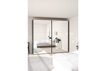 Takeru Garderobe med Speil 244x220 cm - Svart - Oppbevaring - Garderober & garderobesystem