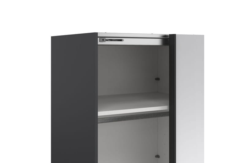 Takeru Garderobe med Speil 244x220 cm - Svart - Oppbevaring - Garderober & garderobesystem