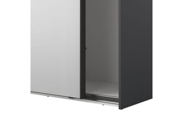 Takeru Garderobe med Speil 244x220 cm - Svart - Oppbevaring - Garderober & garderobesystem