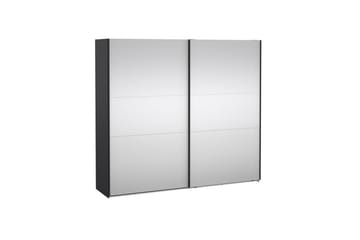Takeru Garderobe med Speil 244x220 cm - Svart - Oppbevaring - Garderober & garderobesystem