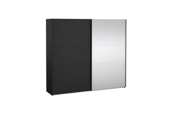 Takeru Garderobe med Speil 244x221 cm - Askgrå - Oppbevaring - Garderober & garderobesystem