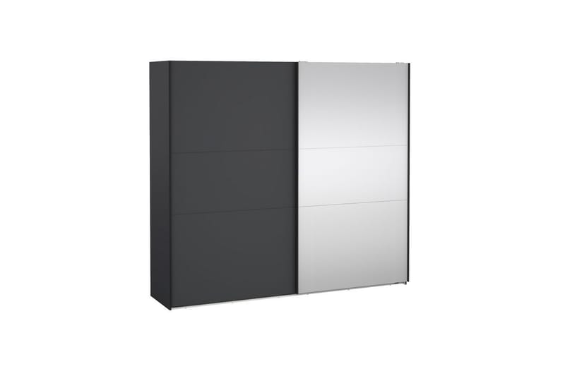 Takeru Garderobe med Speil 244x221 cm - Grå - Oppbevaring - Garderober & garderobesystem