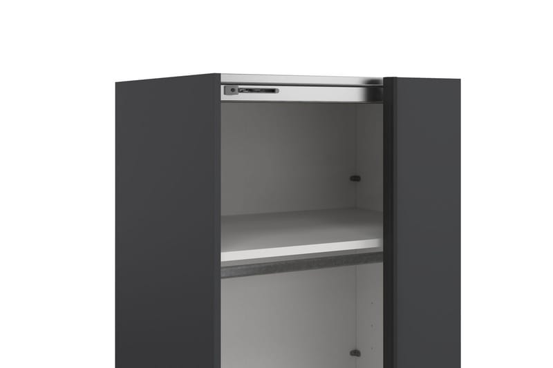 Takeru Garderobe med Speil 244x221 cm - Grå - Oppbevaring - Garderober & garderobesystem