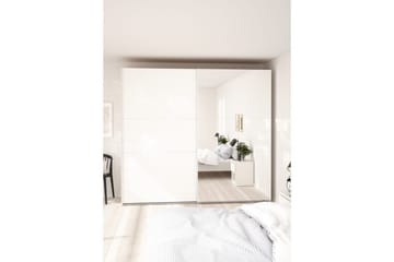 Takeru Garderobe med Speil 244x221 cm - Hvit - Oppbevaring - Garderober & garderobesystem