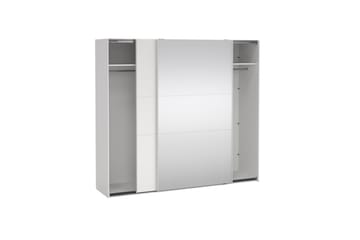 Takeru Garderobe med Speil 244x221 cm - Hvit - Oppbevaring - Garderober & garderobesystem