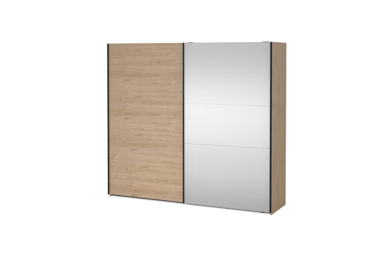 Takeru Garderobe med Speil 244x221 cm - Natur - Oppbevaring - Garderober & garderobesystem