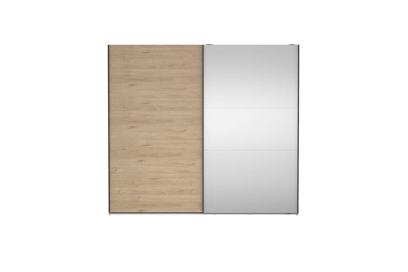 Takeru Garderobe med Speil 244x221 cm - Natur - Oppbevaring - Garderober & garderobesystem