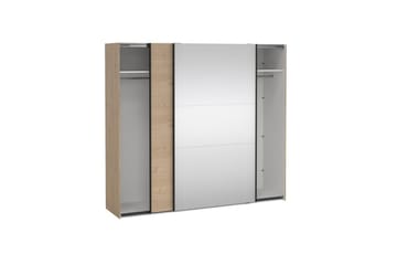 Takeru Garderobe med Speil 244x221 cm - Natur - Oppbevaring - Garderober & garderobesystem