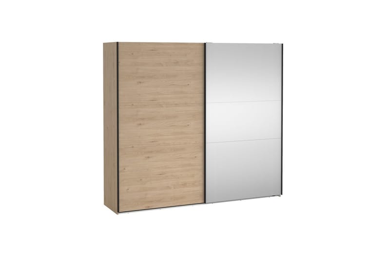 Takeru Garderobe med Speil 244x221 cm - Natur - Oppbevaring - Garderober & garderobesystem