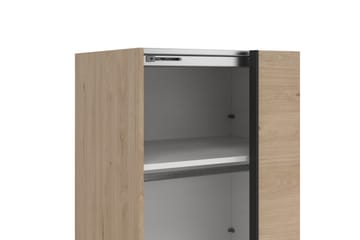 Takeru Garderobe med Speil 244x221 cm - Natur - Oppbevaring - Garderober & garderobesystem