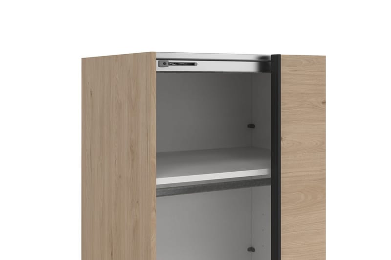 Takeru Garderobe med Speil 244x221 cm - Natur - Oppbevaring - Garderober & garderobesystem