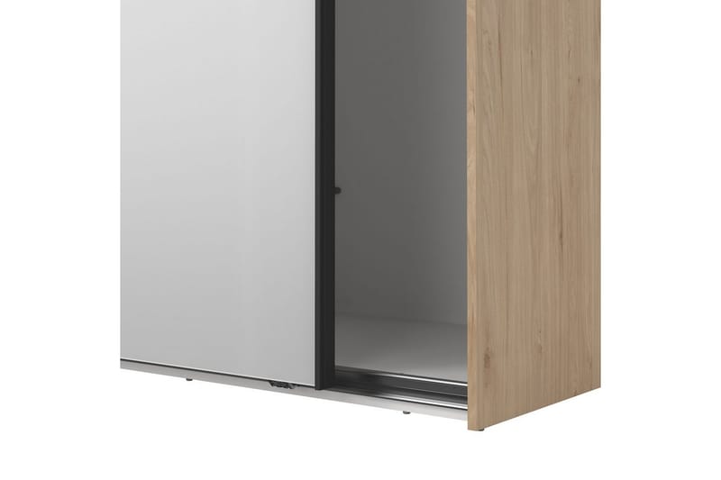 Takeru Garderobe med Speil 244x221 cm - Natur - Oppbevaring - Garderober & garderobesystem