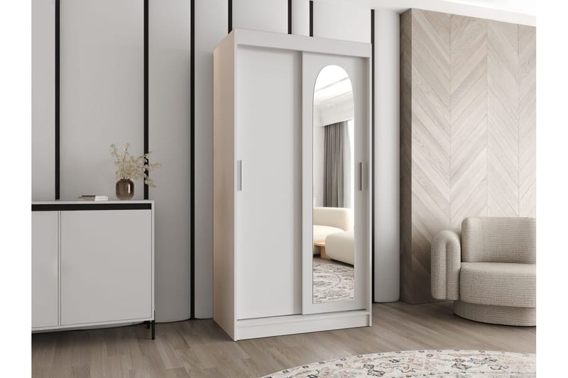 Tallmo Garderobe Med Speil 100x200 cm - Oppbevaring - Garderober & garderobesystem