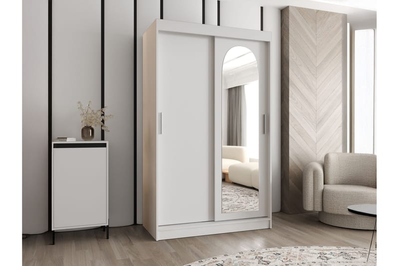 Tallmo Garderobe Med Speil 120x200 cm - Beige - Oppbevaring - Garderober & garderobesystem