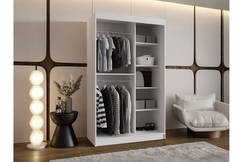 Tallmo Garderobe Med Speil 120x200 cm - Oppbevaring - Garderober & garderobesystem