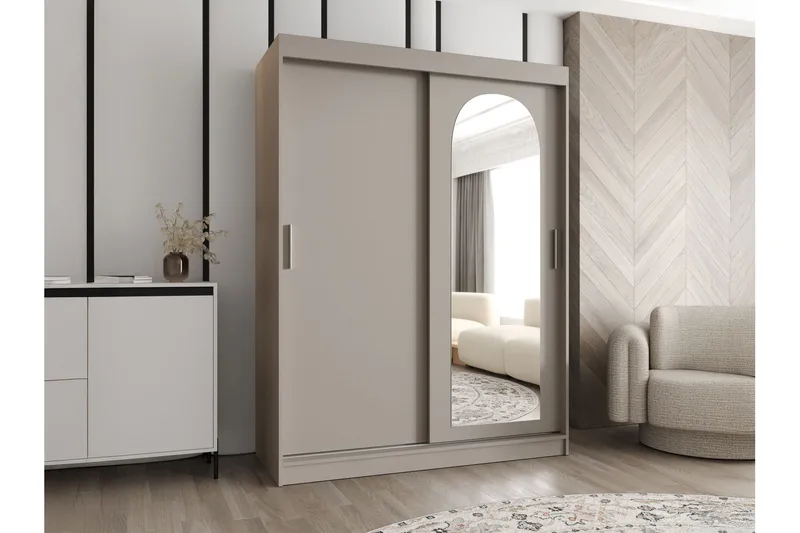 Tallmo Garderobe Med Speil 150x200 cm - Brun - Oppbevaring - Garderober & garderobesystem