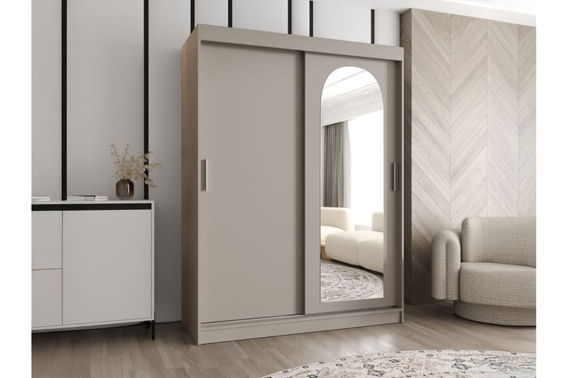 Tallmo Garderobe Med Speil 150x200 cm - Brun - Oppbevaring - Garderober & garderobesystem
