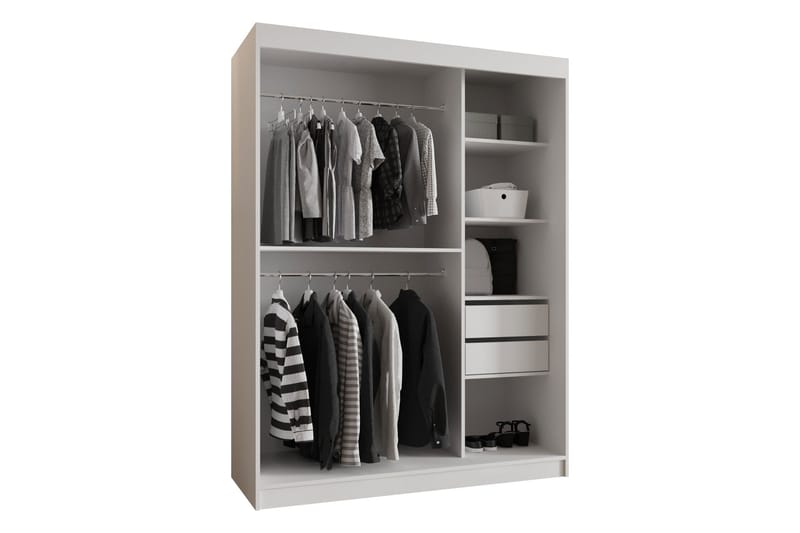 Tallmo Garderobe Med Speil 150x200 cm - Brun - Oppbevaring - Garderober & garderobesystem